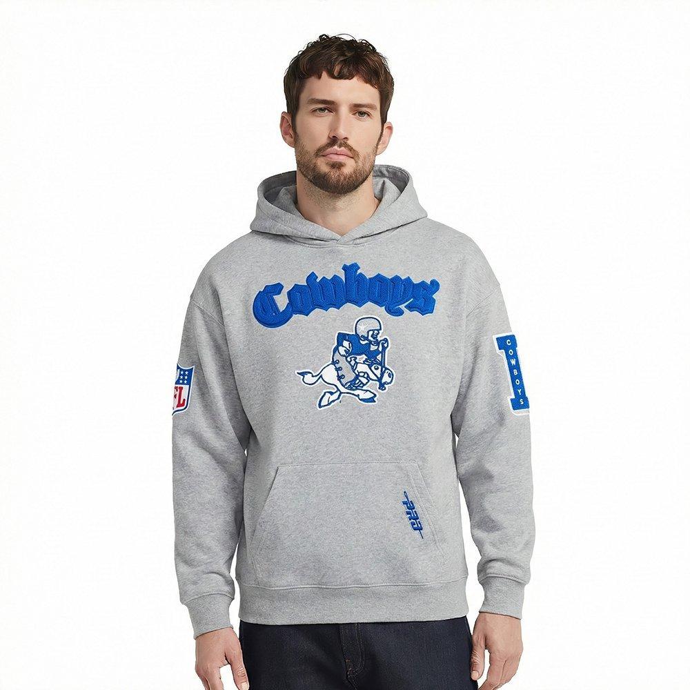 Pro Standard Men's NFL Dallas Cowboys Best Of Drop Shoulder PO Hoodie - Dk Grey - DK GREY